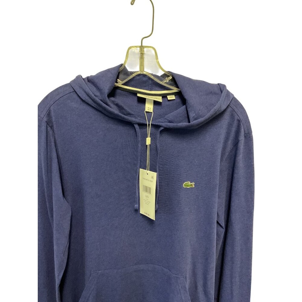 Lacoste Mens Regular Fit Blue Hoodie With Iconic Crocodile Logo Size S Cotton Bl - Picture 3 of 4